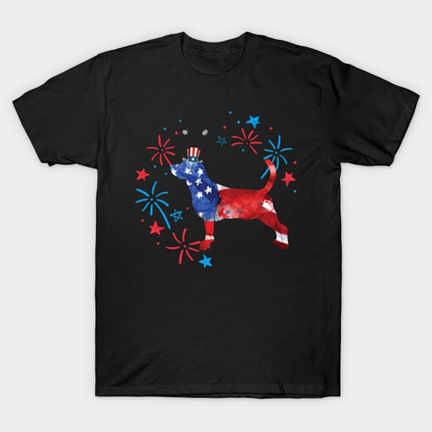 Beagle Uncle Sam Hat 4Th Of July T-Shirt by TerronesAdrianer